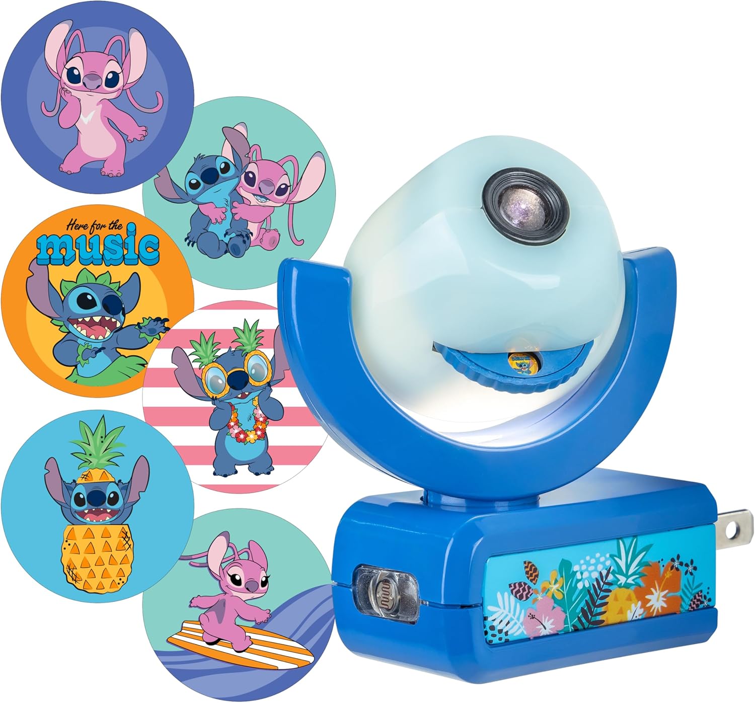 Installing Disney Lilo Stitch Night Light Projector on a child's nightstand