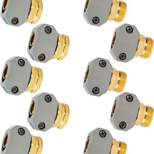Pavo Garden Hose Repair Connector Set Aluminum Zinc Clamps-0