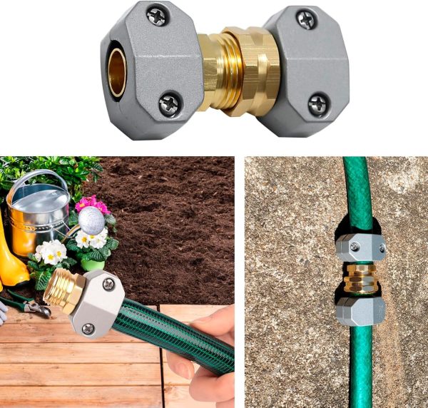 Pavo Garden Hose Repair Connector Set Aluminum Zinc Clamps-5