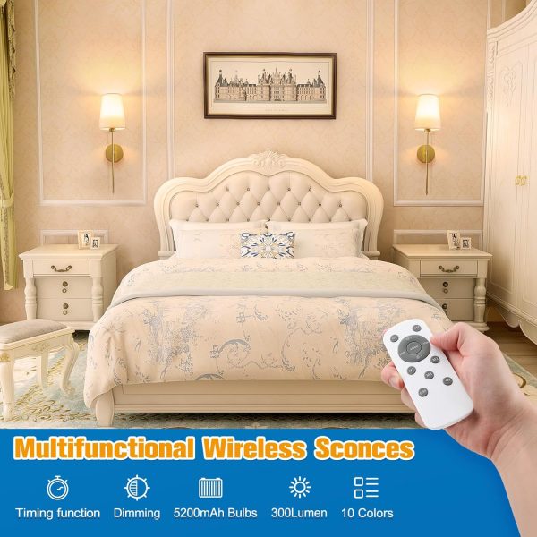 NIORSUN Wireless Wall Sconces Battery Operated-1