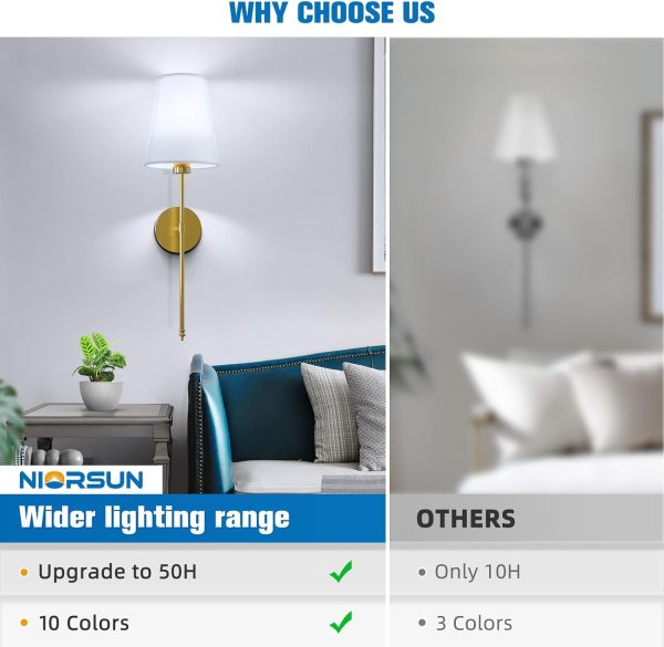 NIORSUN Wireless Wall Sconces Battery Operated-7