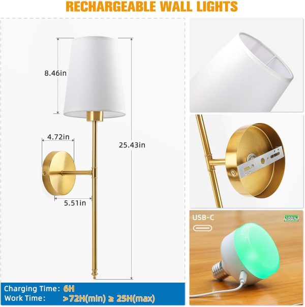 NIORSUN Wireless Wall Sconces Battery Operated-6