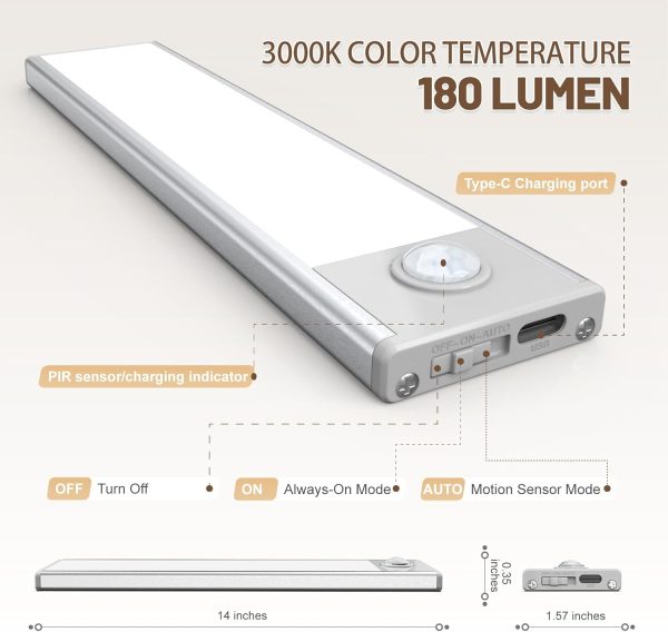 Pavo Motion Sensing Under Cabinet Lights Modern Design-1