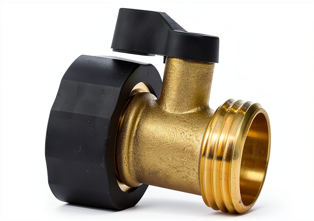 Sanpaint brass shut off valve connected to a garden hose