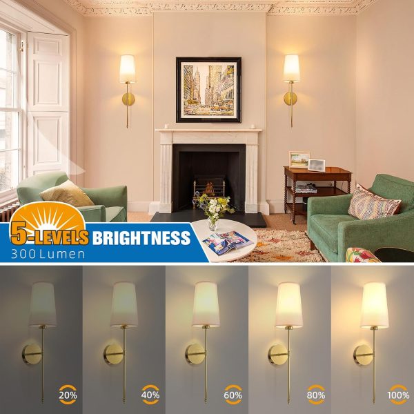 NIORSUN Wireless Wall Sconces Battery Operated-4