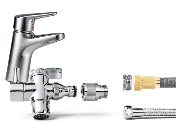 Sneatup Brass Hose Adapters Chrome Quick Connector Garden-1