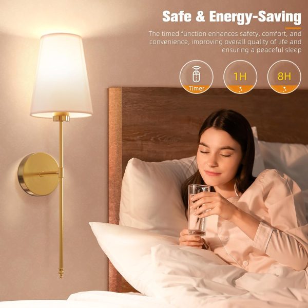 NIORSUN Wireless Wall Sconces Battery Operated-5