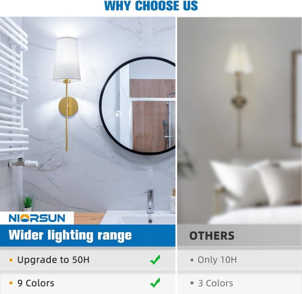 NIORSUN Wireless Wall Sconces Battery Operated-7