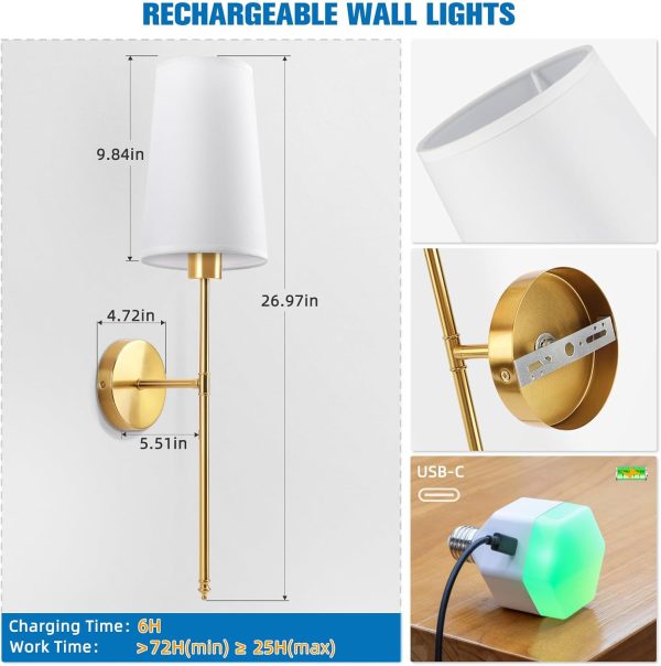 NIORSUN Wireless Wall Sconces Battery Operated-6