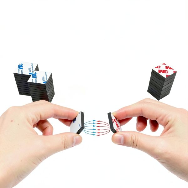 Thickend A + B Magnetic Tape with Adhesive Backing, (1"x1" x 36Pack) Square a b Magnet Paired to Use, Flexible Magnet Dots Sticky for Crafts 25mmx25mm (Thick 0.16"/ 4mm), (36Pack=18 Pairs)-1
