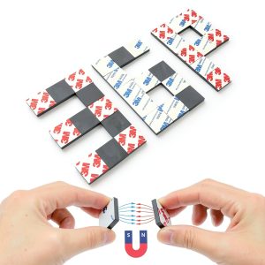 Thickend A + B Magnetic Tape with Adhesive Backing, (1"x1" x 36Pack) Square a b Magnet Paired to Use, Flexible Magnet Dots Sticky for Crafts 25mmx25mm (Thick 0.16"/ 4mm), (36Pack=18 Pairs)-0