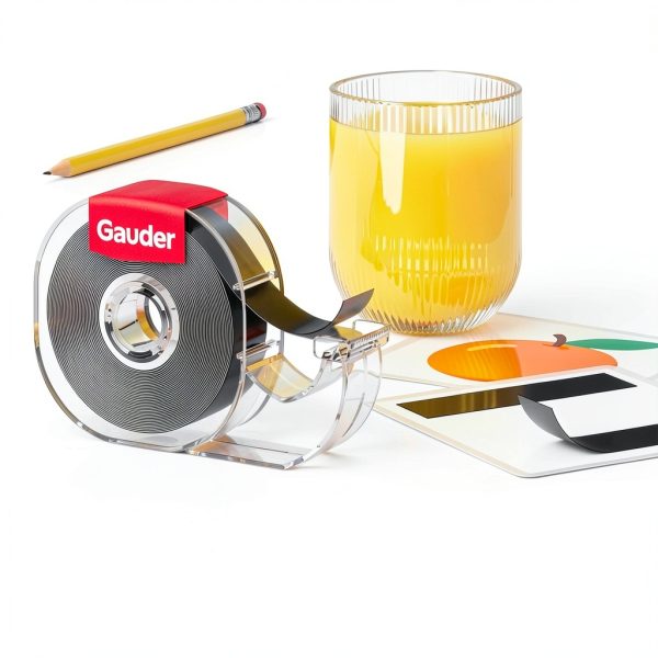 GAUDER Magnetic Tape Dispenser - Self-Adhesive Magnetic Strips for Lightweight Objects - Cuttable Magnet Tape Roll for Attaching Postcards & Photos to Metal Surfaces (20 ft x 0.75")-1