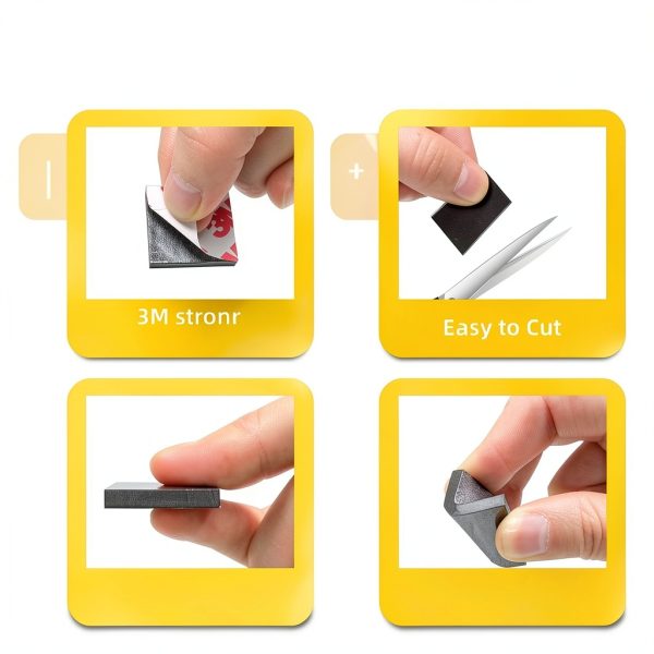 Thickend A + B Magnetic Tape with Adhesive Backing, (1"x1" x 36Pack) Square a b Magnet Paired to Use, Flexible Magnet Dots Sticky for Crafts 25mmx25mm (Thick 0.16"/ 4mm), (36Pack=18 Pairs)-5