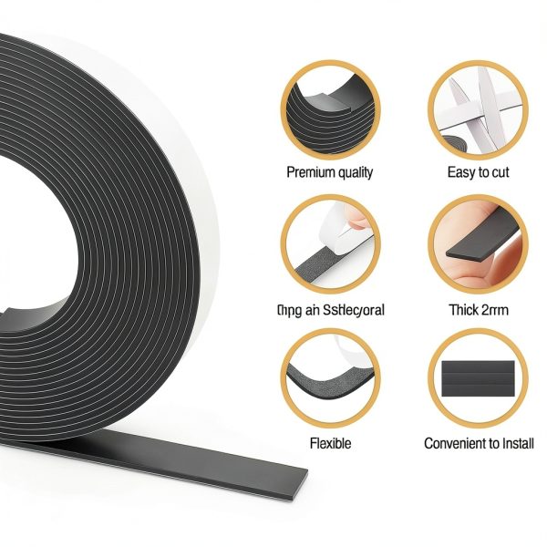 Magnetic Tape FINDMAG 15ft 1/2in Black Self-Adhesive Strip for Crafts-1