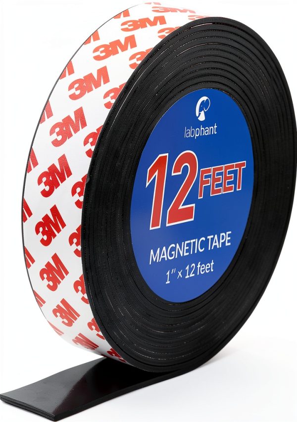 Magnetic Tape APPLAB 1" Wide x 12 ft Roll with 3M Adhesive Backing-0