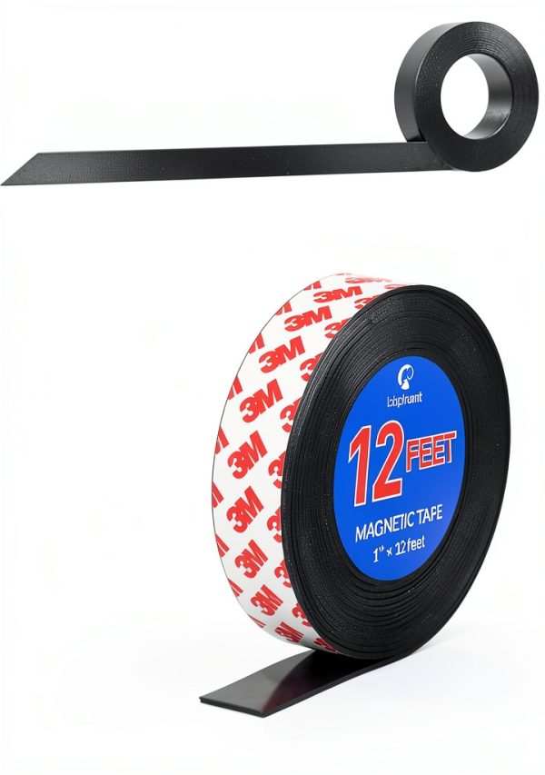 Magnetic Tape APPLAB 1" Wide x 12 ft Roll with 3M Adhesive Backing-1