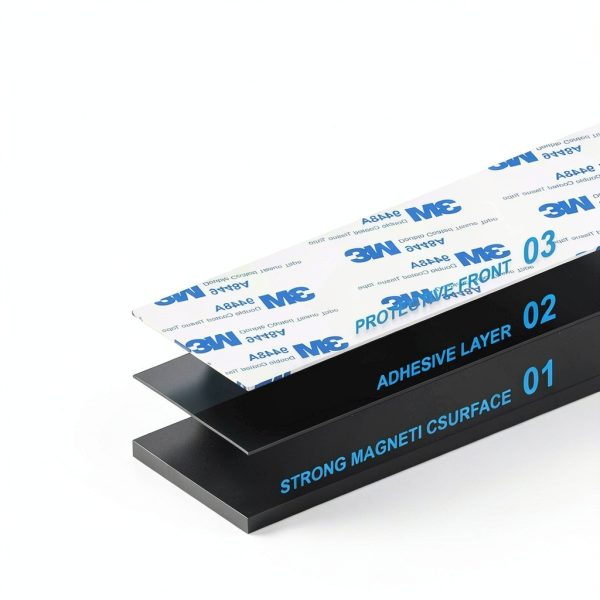 Magnetic Strips Tape with Adhesive Backing Magnet – Heavy Duty Magnets Strip, with 10Pcs Metal Stickers for Double Sided Self Sticky Non Metal, for Tool and Knife Strong Magnetic Wall Holder-1